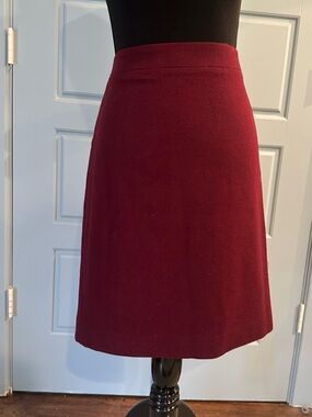 J.Crew Mercantile Burgundy Wool Blend Lined Skirt - Size 10